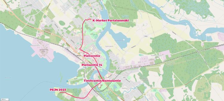 parasta ennen ja nyt 2023 ajoreitti - festaribussi